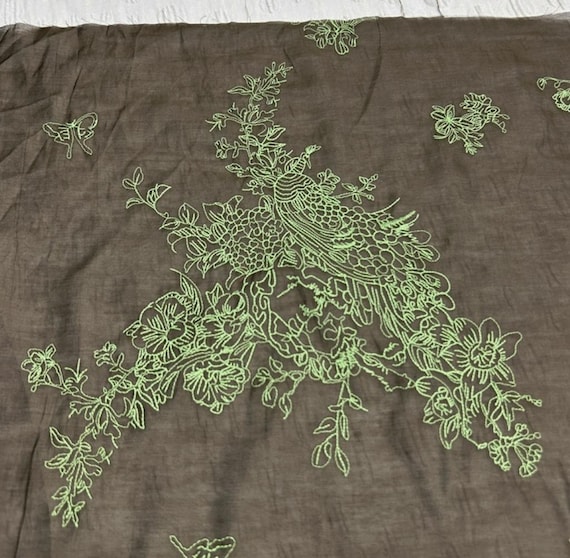 Embroidery silk cotton fabric by the yard