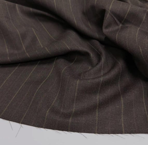 Striped Worsted Wool fabric by the yard SUITING Fabric