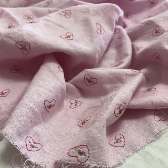 Embroidery linen fabric by the yard