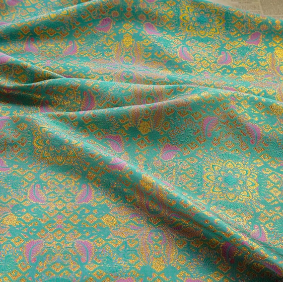 Jacquard brocade fabric by the yard