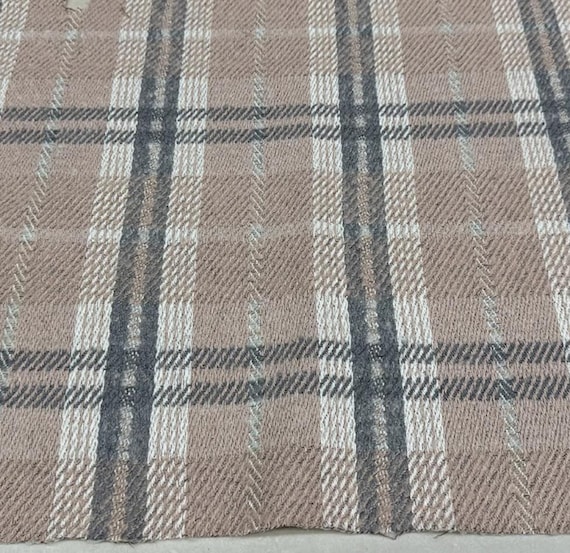 Plaid wool fabric by the yard