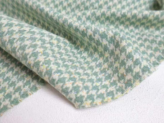 Houndstooth wool fabric by the yard