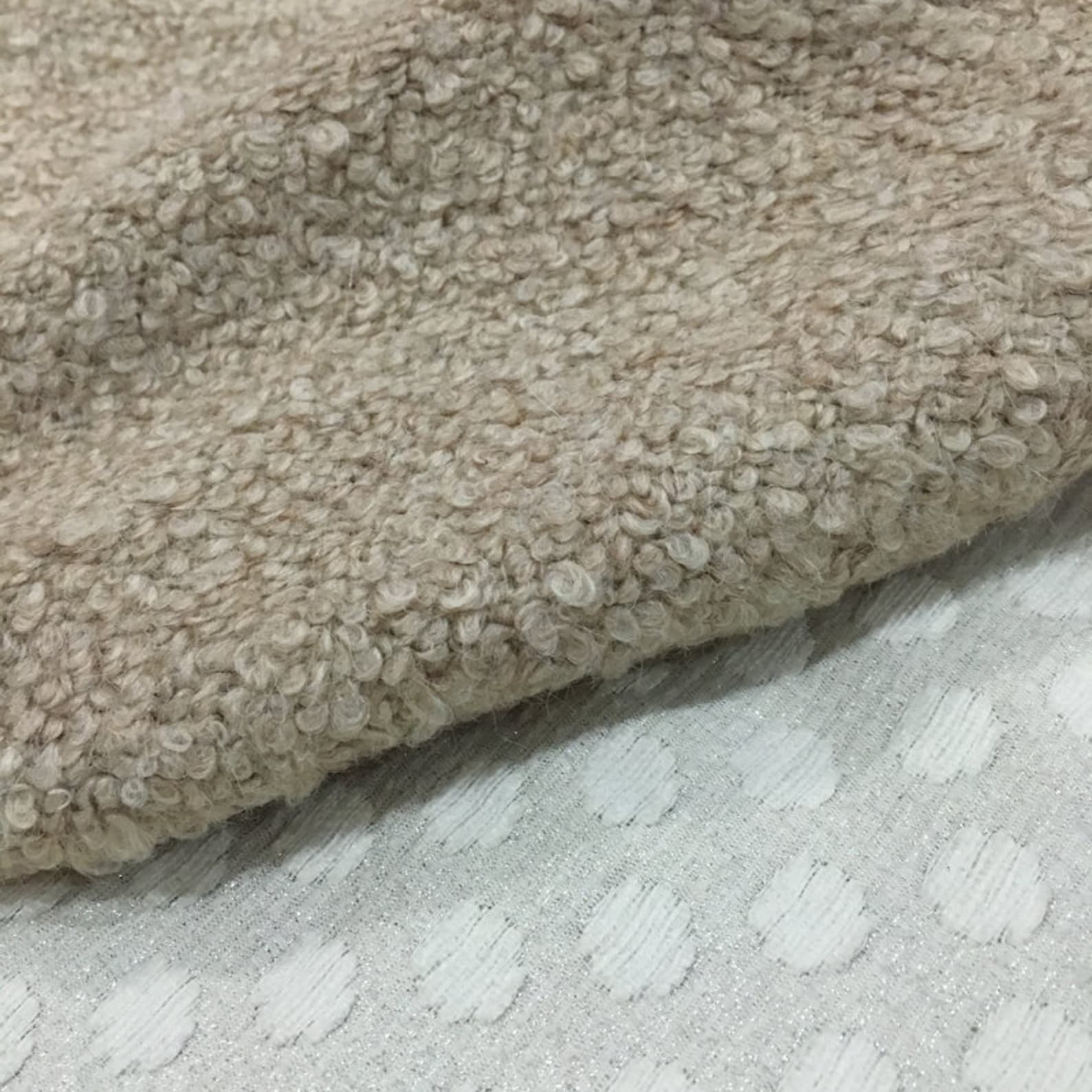 Boucle wool fabric by the yard Etsy