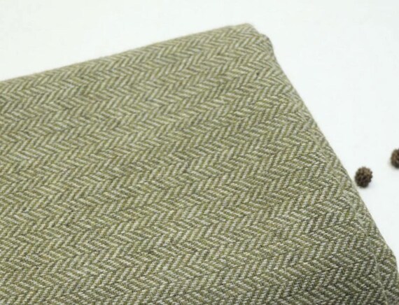 Herringbone wool fabric by the yard