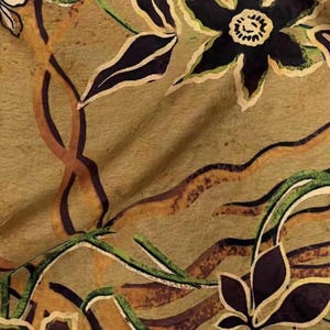Jacquard Print Gambiered silk fabric by the yard