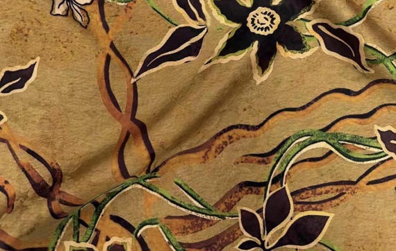 Jacquard Print Gambiered silk fabric by the yard