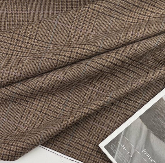 Plaid Wool fabric by the yard