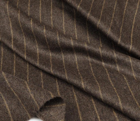 Striped wool fabric by the yard