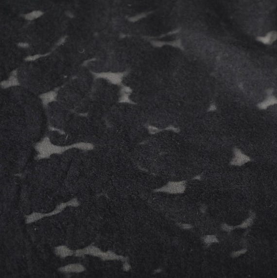 Jacquard Floral Knit Wool fabric by the yard