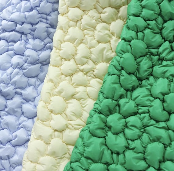 Multi options Flower embroidery quilted padded fabric by the yard