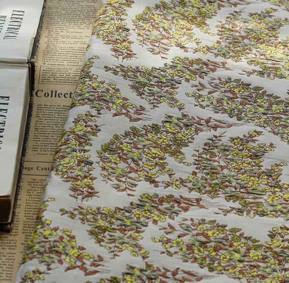 Jacquard brocade fabric by the yard