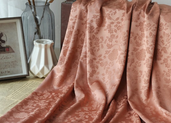 Jacquard floral fabric by the yard