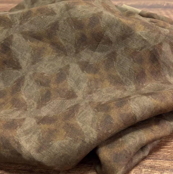 Print floral linen fabric by the yard