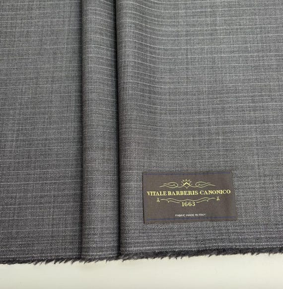 Striped Worsted wool fabric by the yard
