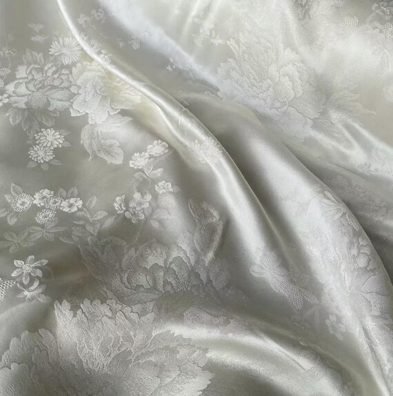 Multi color options Jacquard silk fabric by the yard