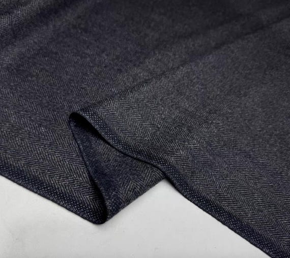 Herringbone wool fabric by the yard