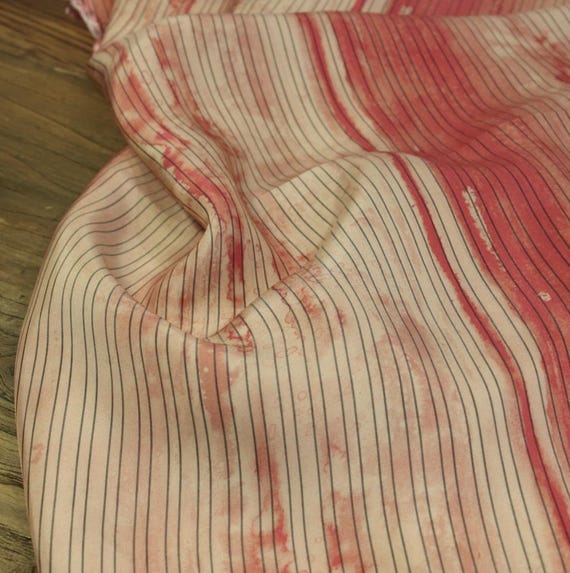Striped Print cupra fabric, Print cupro fabric by the yard