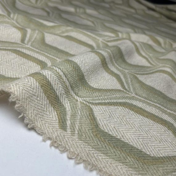 Herringbone wool fabric by the yard