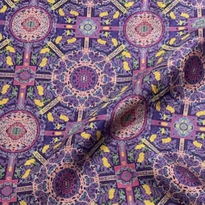 Jacquard Print Gambiered silk fabric by the yard