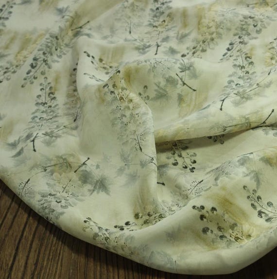Print cupra fabric, Floral cupro fabric by the yard