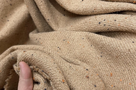 Tweed wool fabric by the yard