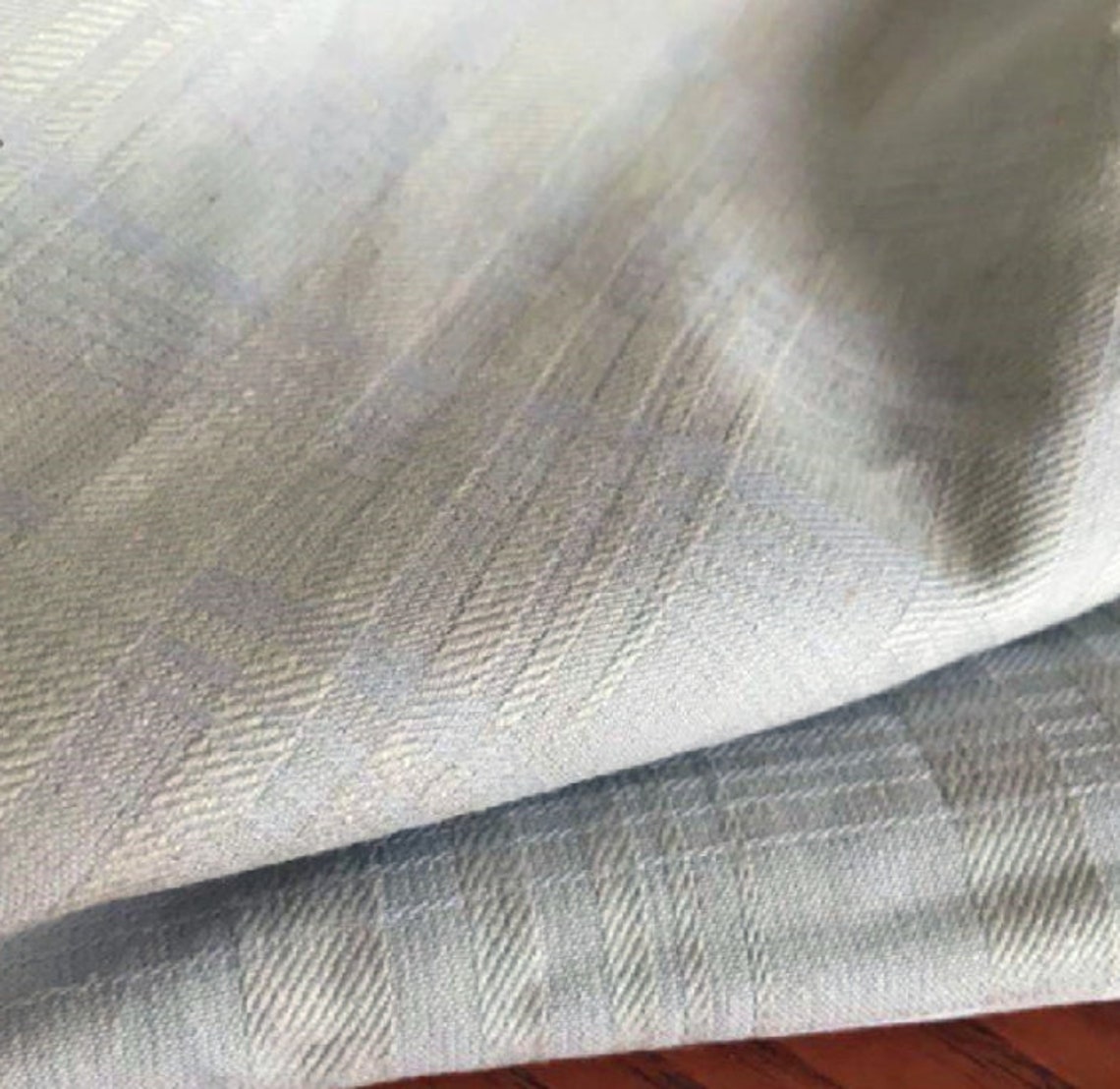Plaid silk linen fabric by the yard Etsy