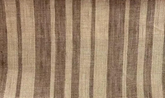 Striped linen fabric by the yard