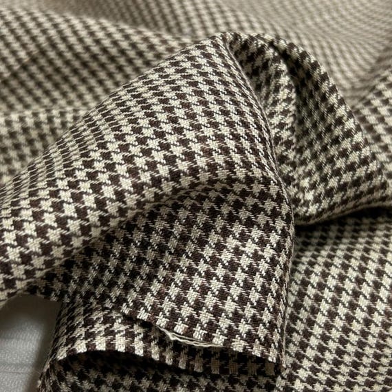 Houndstooth linen fabric by the yard