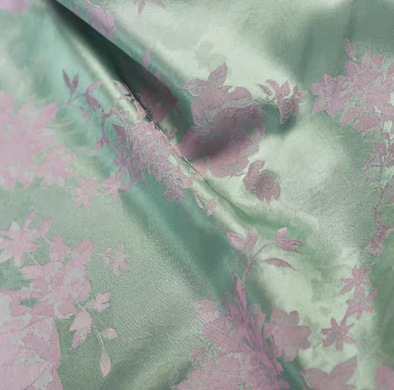 Jacquard floral viscose fabric by the yard