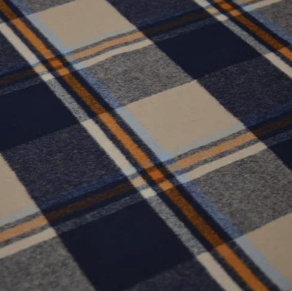 Plaid Wool fabric by the yard