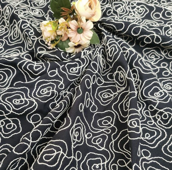 Embroidery cotton fabric By the yard