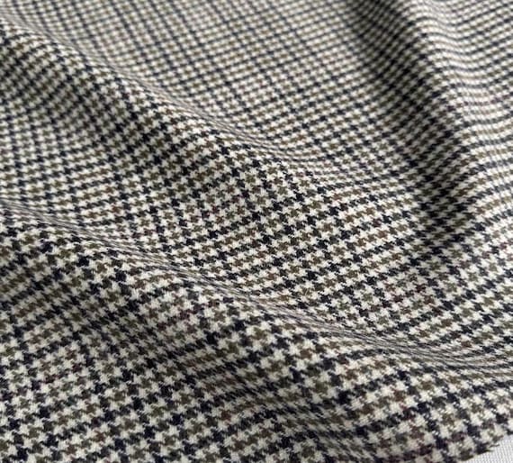Houndstooth wool fabric by the yard