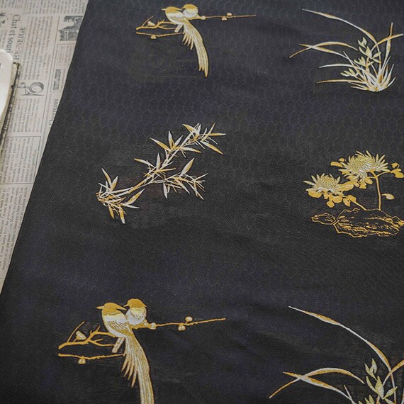 Jacquard brocade fabric by the yard