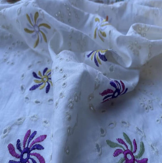 Embroidery linen fabric by the yard
