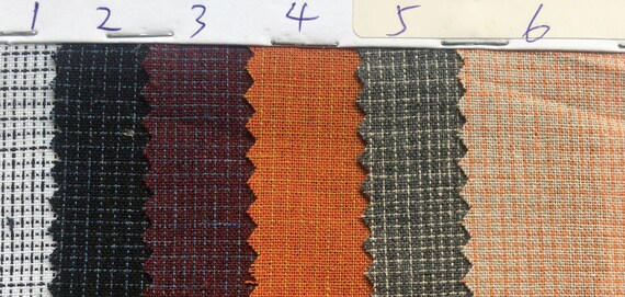 Plaid linen fabric by the yard