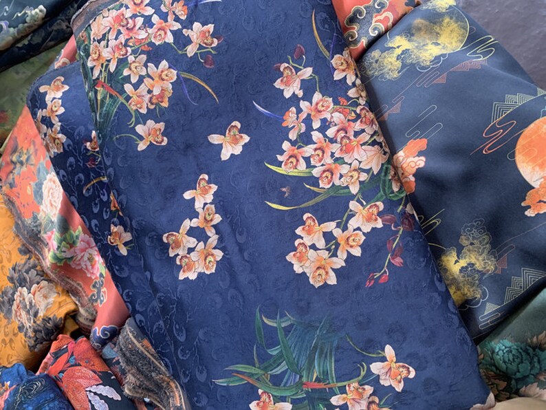 Multi color options Print heavy weight 40mm Silk charmeuse satin fabric by the yard