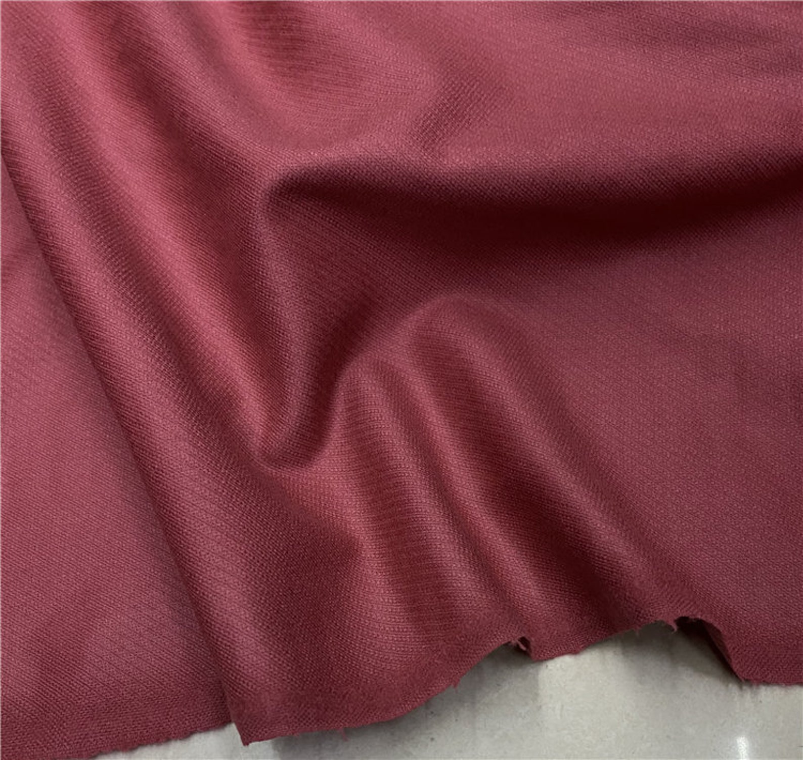 Red wool fabric by the yard Etsy