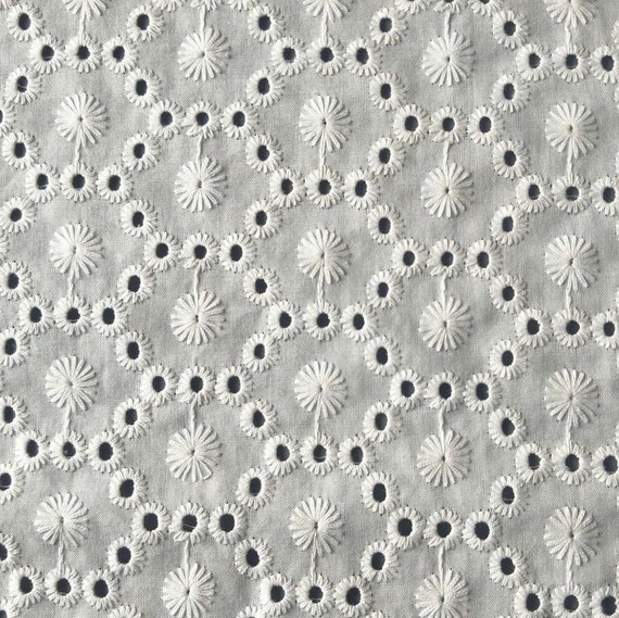 Floral Embroidery cotton fabric By the yard