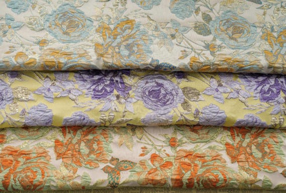Multi Color Options Jacquard brocade fabric by the yard