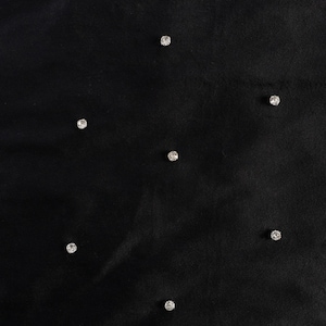 Black / Crystal Clear Stretchable Rhinestone X Fabric 