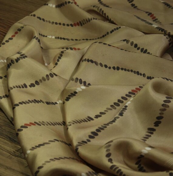 Striped Print cupra fabric, Print cupro fabric by the yard