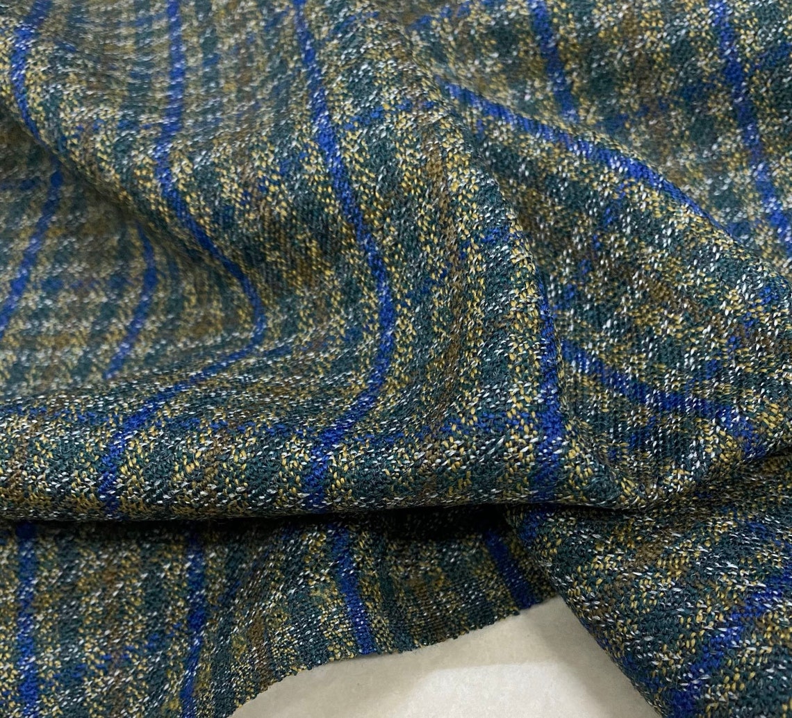 Plaid Wool fabric woolen fabric by the yard Etsy