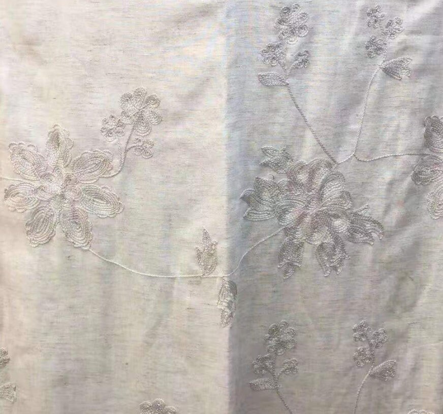 Embroidery embroidered linen fabric by the yard Etsy