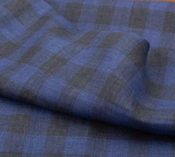 Yarn dyed plaid checks gingham checkered linen fabric by the yard