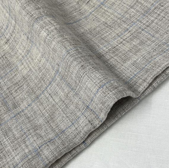 Plaid linen fabric by the yard