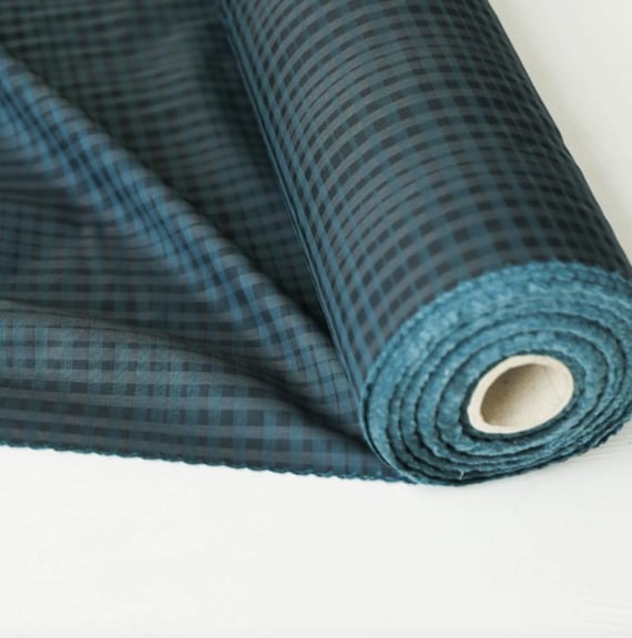 Plaid cotton fabric by the yard