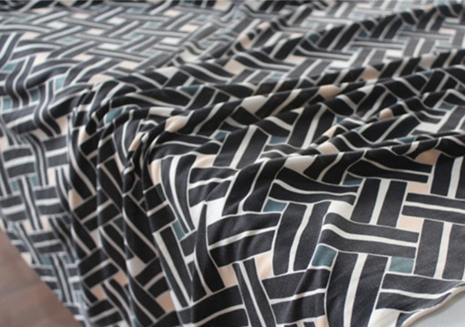 Print Knit silk jersey fabric by the yard Etsy