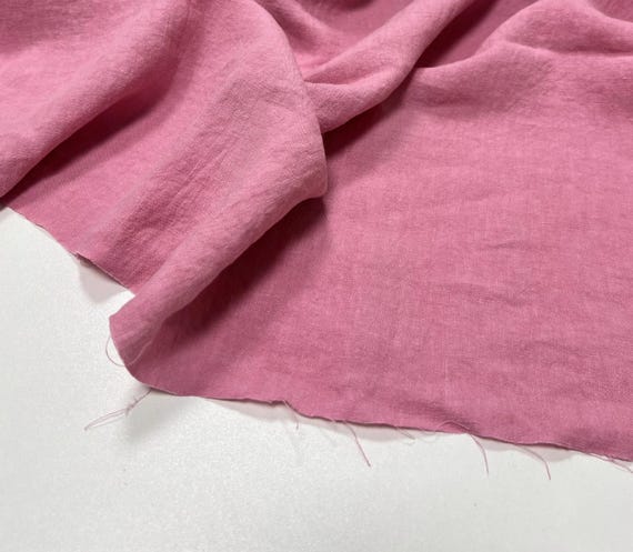 Hot Pink Hemp Fabric By The Yard Natural Fiber, DIY Apparel Fabric