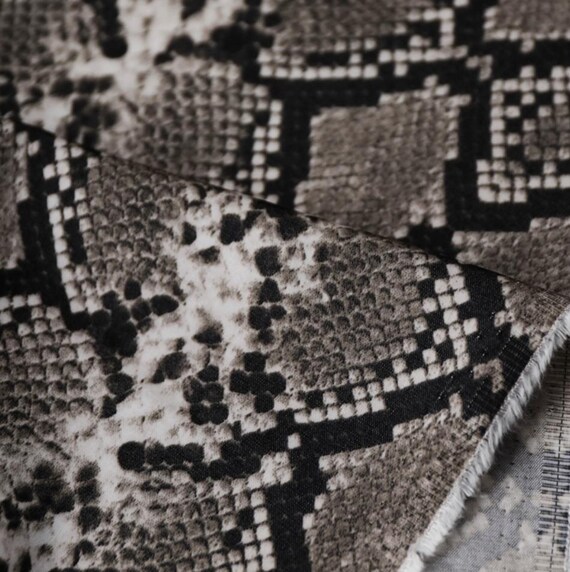 Snakeskin animal pattern print viscose fabric by the yard