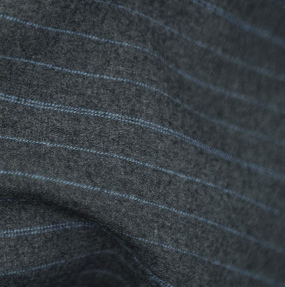 Striped Wool fabric, Worsted wool fabric by the yard